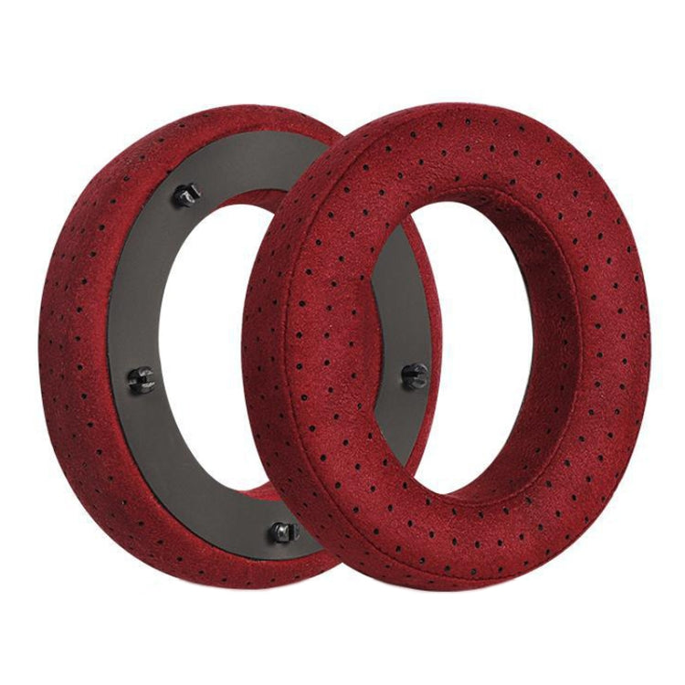 For Focal Clear MG Pro 1pair Leather Breathable and Comfortable Headset Cover, Color: Fiber Red - Earmuff & Pad by PMC TechLife | Online Shopping South Africa | PMC TechLife