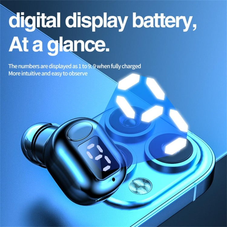 M5 Digital Display Bluetooth Headset Mini In-ear Invisible Headphones(Green) - Bluetooth Earphone by PMC TechLife | Online Shopping South Africa | PMC TechLife
