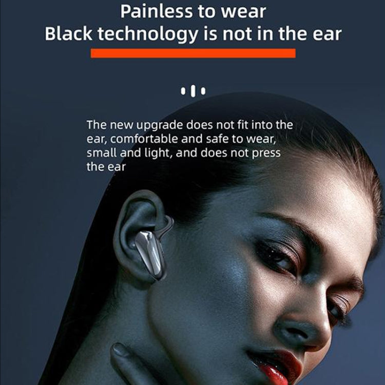 YX02 With Digital Display Hanging Ear Bone Conduction Bluetooth Headset(Black) - Bluetooth Earphone by PMC TechLife | Online Shopping South Africa | PMC TechLife