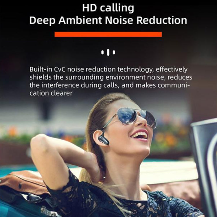 YX02 With Digital Display Hanging Ear Bone Conduction Bluetooth Headset(Red) - Bluetooth Earphone by PMC TechLife | Online Shopping South Africa | PMC TechLife