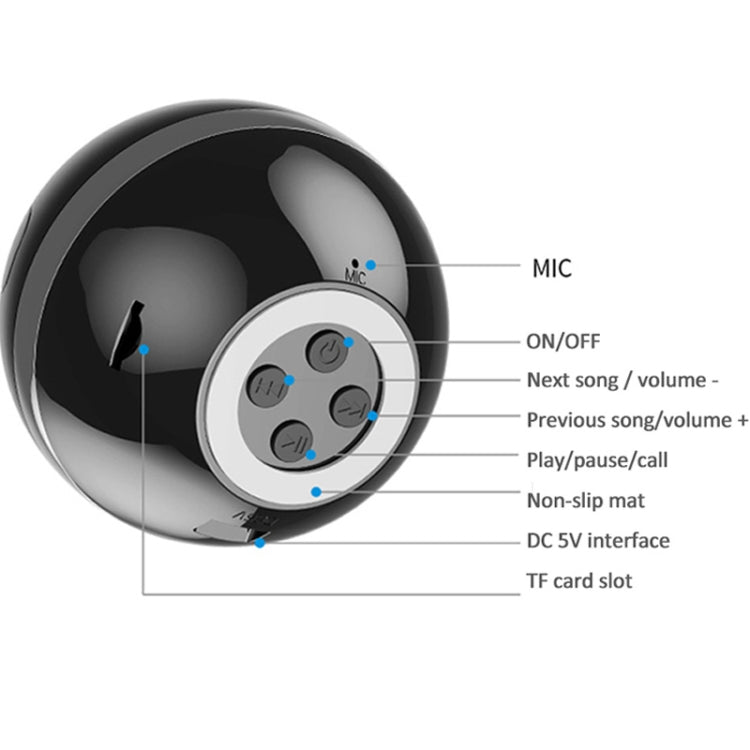 GS009 Bluetooth 4.2 Round Ball Small Speaker With Colorful Light Support TF Card / FM(Blue) - Desktop Speaker by PMC Jewellery | Online Shopping South Africa | PMC Jewellery