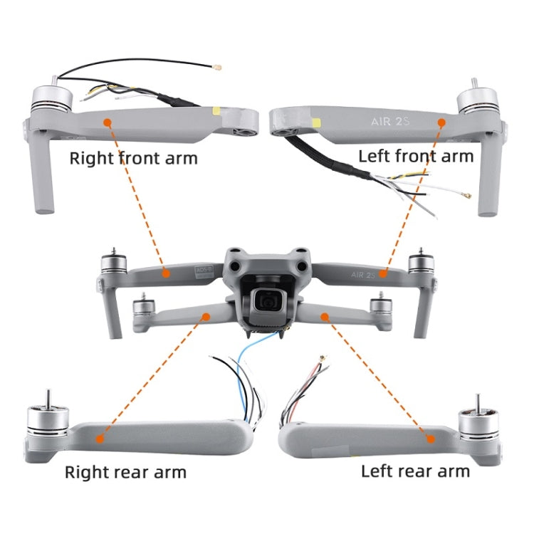 for DJI Mavic Air 2S Left Front Arm Front And Rear Machine Arm Shell Repair Accessories - For DJI Mavic Series by PMC Jewellery | Online Shopping South Africa | PMC Jewellery