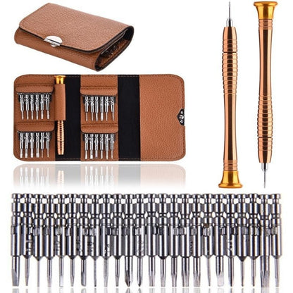 25 In 1 Screwdriver Batch Set Mobile Phone Notebook Repair Tool(Brown) - Screwdriver Set by PMC Jewellery | Online Shopping South Africa | PMC Jewellery