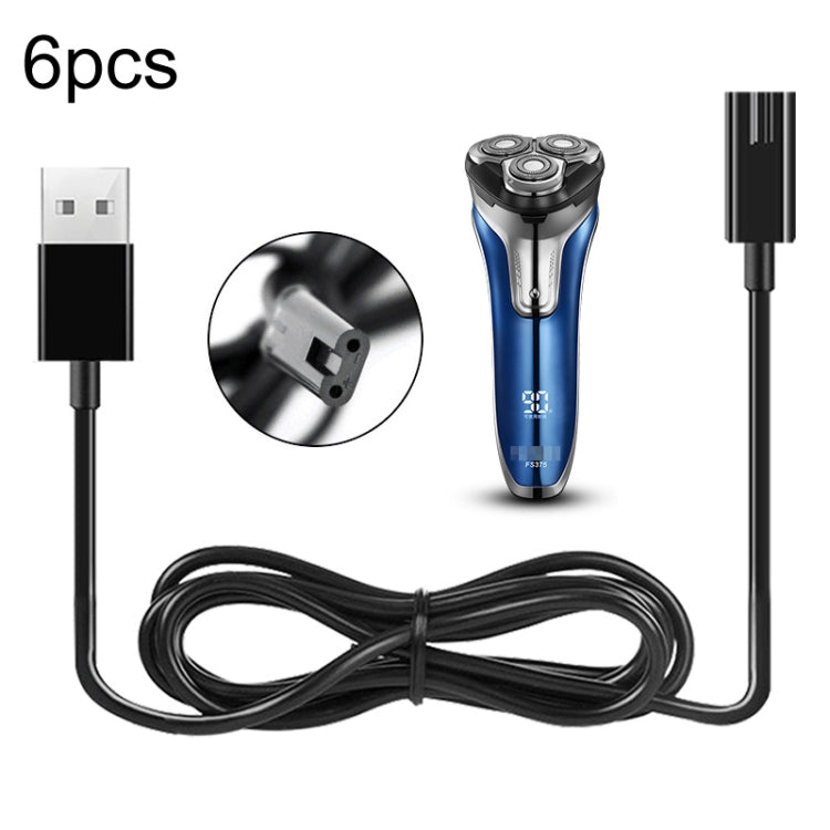 6pcs Electric Shaver USB Charging Cable for FLYCO Razor FS372 FS373 FS871 FS375 FS339 FS378 FS376 FS867, Color: Shiny Shell - free shipping - PMC TechLife - Order now!