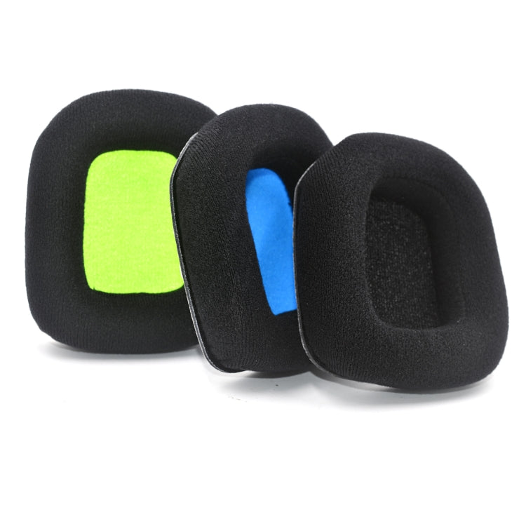For Logitech Astro A20 2pcs Fleece Memory Foam Headphone Covers Earmuffs(Black Green Net) - Earmuff & Pad by PMC TechLife | Online Shopping South Africa | PMC TechLife