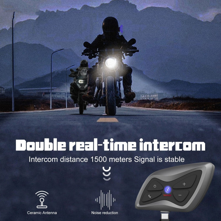 T6plus Motorcycle Helmets Smart Intercom And Bluetooth Headset - Motorcycle Walkie Talkie by PMC Jewellery | Online Shopping South Africa | PMC Jewellery