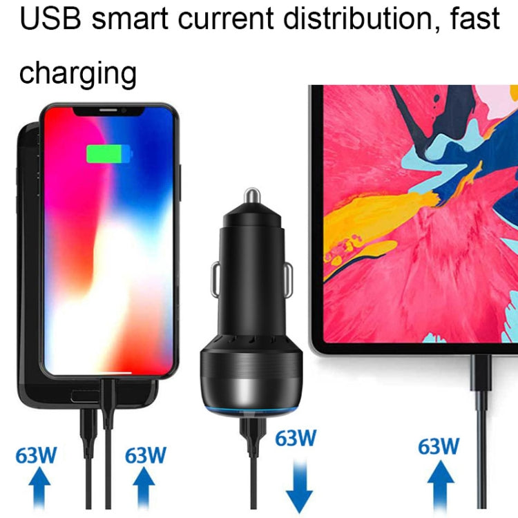 IBD355-1UC 18W+45W Smart Car Charger Dual-port Metal Phone Fast Charger(QC3.0+PD 3.0) - Car Charger by PMC TechLife | Online Shopping South Africa | PMC TechLife