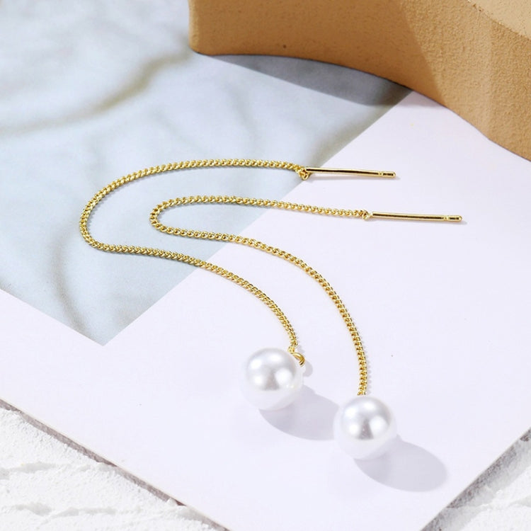 E2210-2 Pearl Long Ear Wire Women Simple Earrings - Clothing & Beauty by PMC Jewellery | Online Shopping South Africa | PMC Jewellery