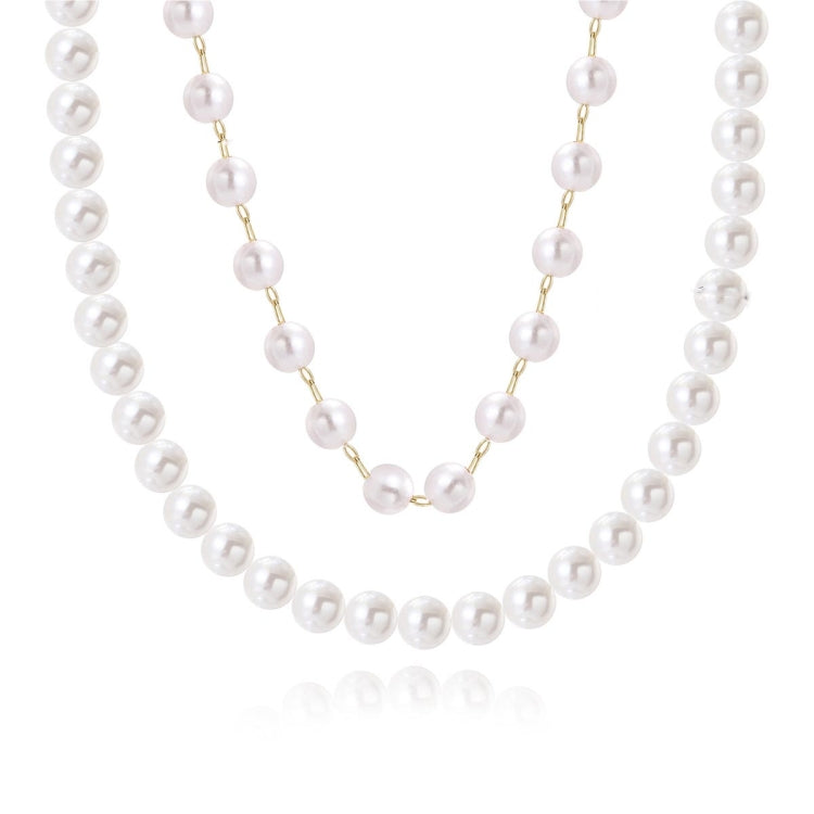 N2209-12 Double-layer Pearl Chain Ladies Temperament Necklace Collarbone Chain - Clothing & Beauty by PMC Jewellery | Online Shopping South Africa | PMC Jewellery