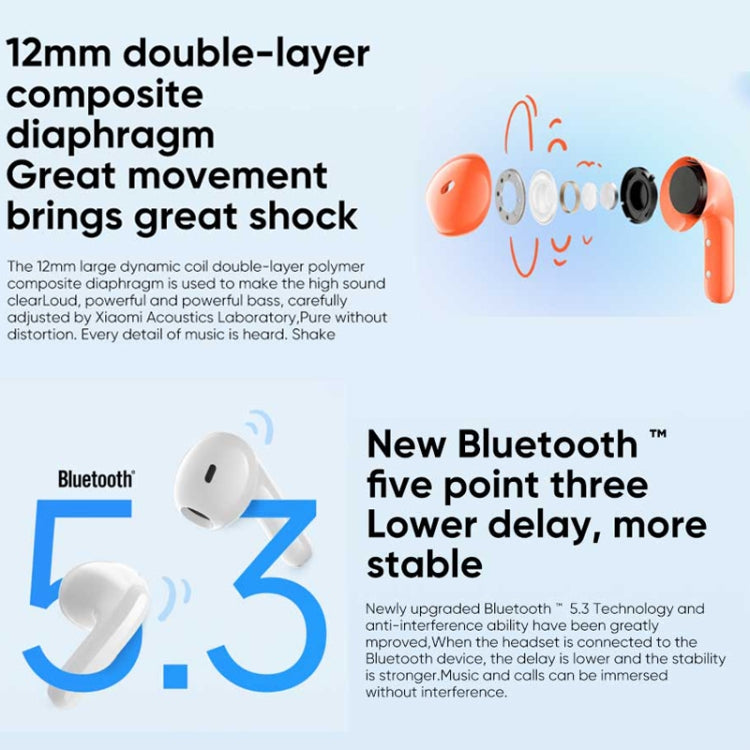 Original Xiaomi Redmi Buds 4 Lite TWS Bluetooth 5.3 Call Noise Reduction Earphone(White) - TWS Earphone by Xiaomi | Online Shopping South Africa | PMC Jewellery