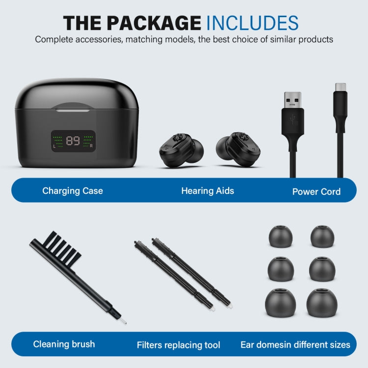 Z-127D In-ear Sound Amplifier Digital Display Hearing Aid Earphone(Red and Blue) - Hearing Aids by PMC TechLife | Online Shopping South Africa | PMC TechLife | Buy Now Pay Later Mobicred