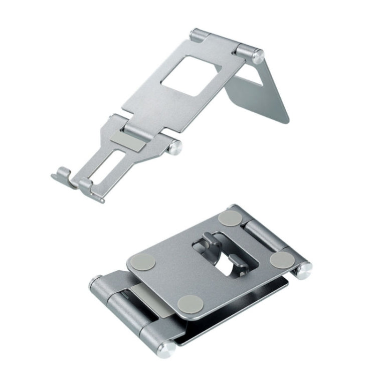 Z10A   Aluminum Alloy Double Folding Mobile Phone Holder Desktop Tablet Lazy Holder(Grey) - Desktop Holder by PMC TechLife | Online Shopping South Africa | PMC TechLife