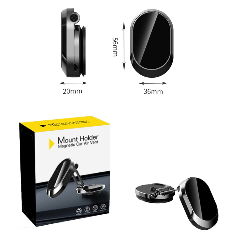 U18 Mini Car Foldable Rotating Magnetic Mobile Phone Navigation Holder(Black) - free shipping - PMC TechLife - Order now!