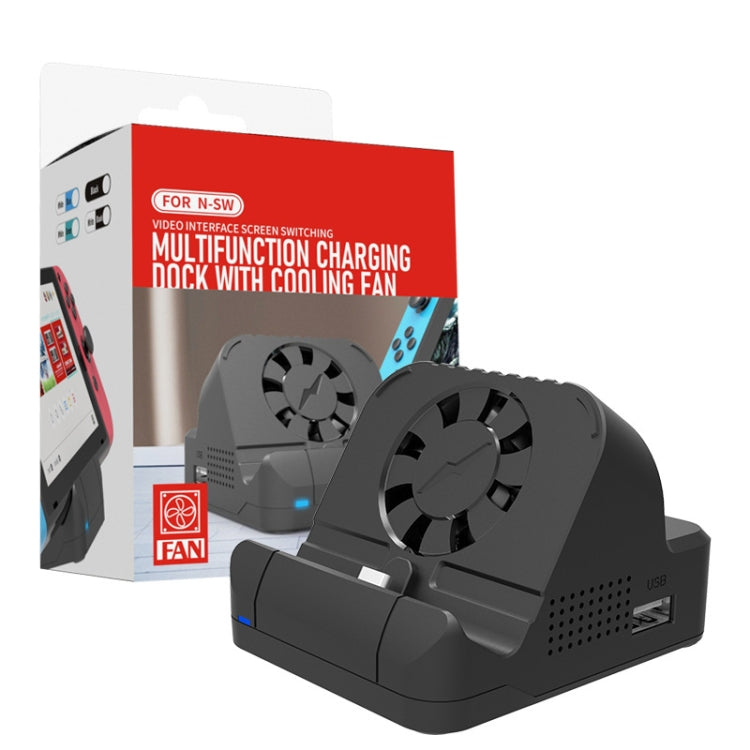 For Nintendo Switch / Switch OLED SW300 HDMI Video Casting Converter Cooling Fan Base Charger(Black) - Charger & Power by PMC Jewellery | Online Shopping South Africa | PMC Jewellery