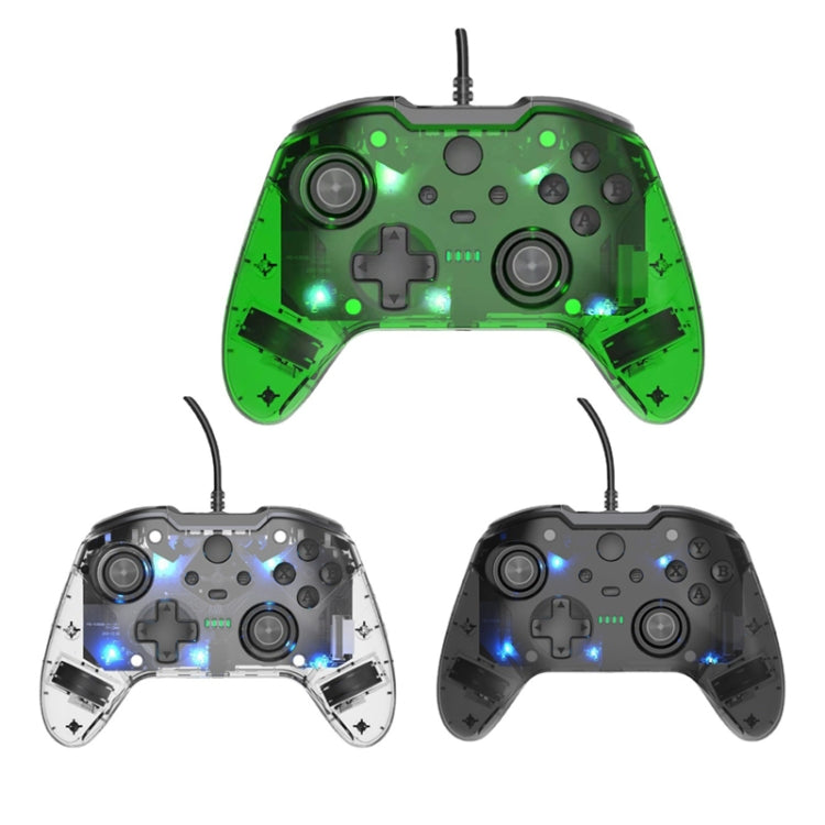 For Microsoft XBOX One / PC XO300 RGB Luminous Wired Gamepad(Translucent Black) - Gamepad by PMC Jewellery | Online Shopping South Africa | PMC Jewellery