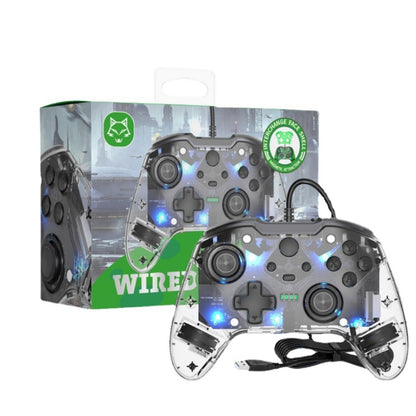 For Microsoft XBOX One / PC XO300 RGB Luminous Wired Gamepad(Transparent) - Gamepad by PMC Jewellery | Online Shopping South Africa | PMC Jewellery