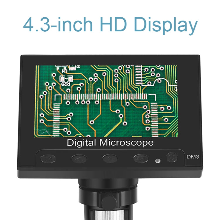DM3 4.3-Inch Screen LED Light 1000X HD Portable Electronic Digital Microscope, Specification: Plastic - free shipping - PMC TechLife - Order now!