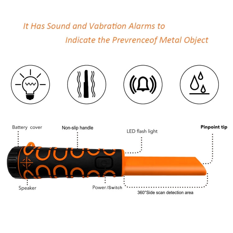 Goint IP68 Waterproof Convenience Metal Scanner High Sensitivity Underwater Metal Detector(Orange) - free shipping - PMC TechLife - Order now!