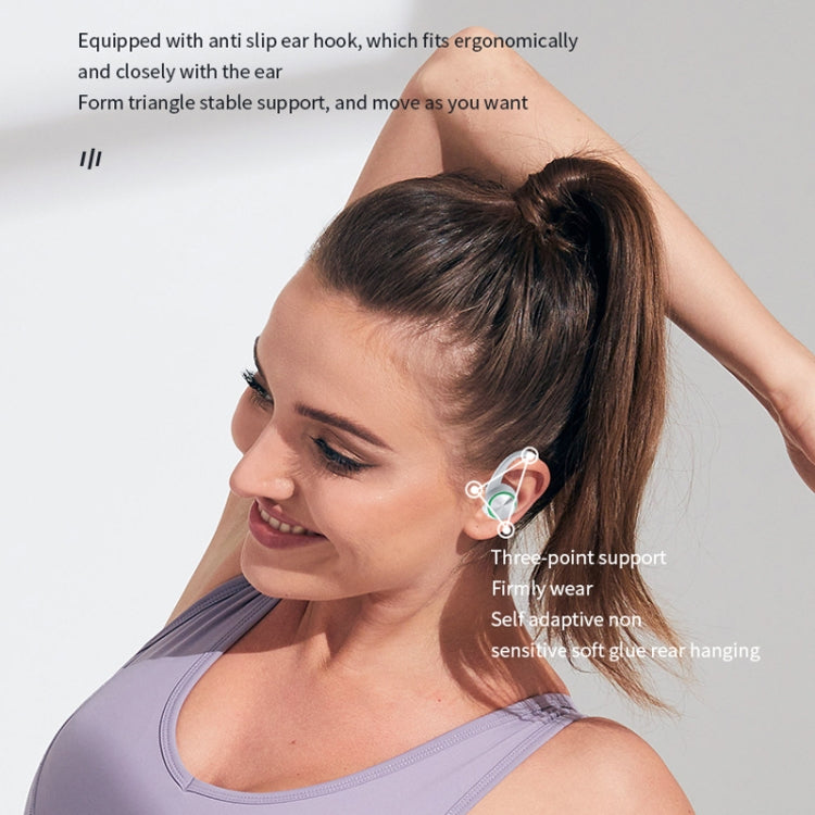 R201 With Charging Bin Hanging Ear Stereo Digital Display Bluetooth Earphones(Pink) - Bluetooth Earphone by PMC TechLife | Online Shopping South Africa | PMC TechLife
