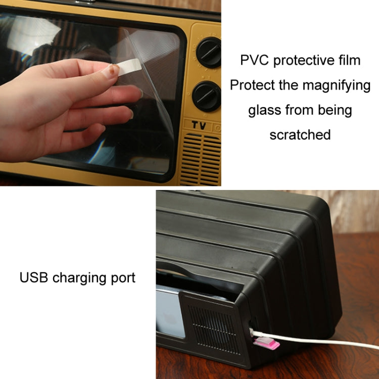 Retro TV Mobile Phone Screen Video Amplifier Mobile Phone Holder(Rose Gold) - Screen Magnifier by PMC TechLife | Online Shopping South Africa | PMC TechLife