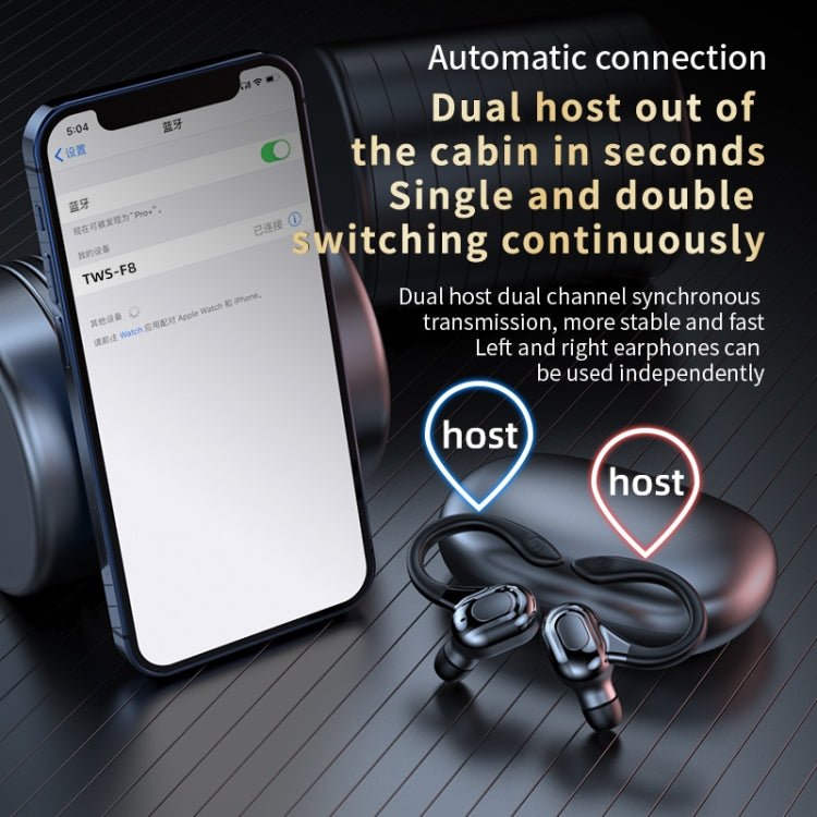 F8 Hanging Ear Stereo Wireless Bluetooth Earphones With Charging Bin(Red Double Ear) - Bluetooth Earphone by PMC TechLife | Online Shopping South Africa | PMC TechLife