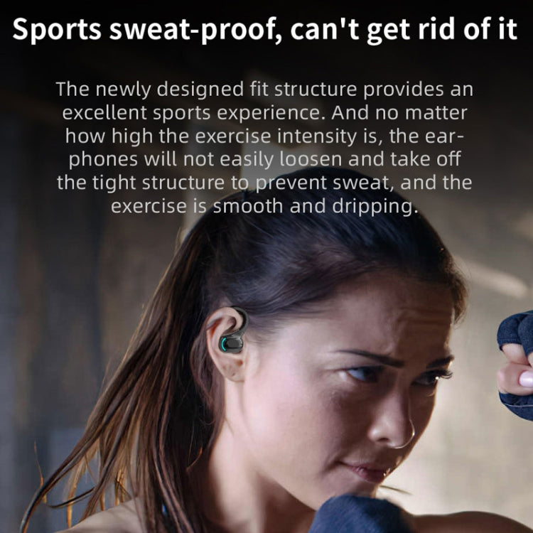 F8 Hanging Ear Stereo Wireless Bluetooth Earphones With Charging Bin(Black Double Ear) - Bluetooth Earphone by PMC TechLife | Online Shopping South Africa | PMC TechLife