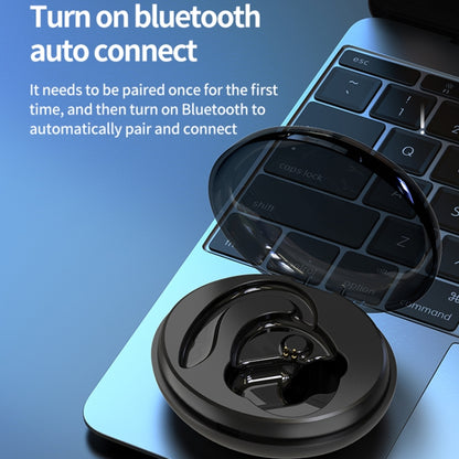 F8 Hanging Ear Stereo Wireless Bluetooth Earphones With Charging Bin(Blue Single Ear) - Bluetooth Earphone by PMC Jewellery | Online Shopping South Africa | PMC Jewellery