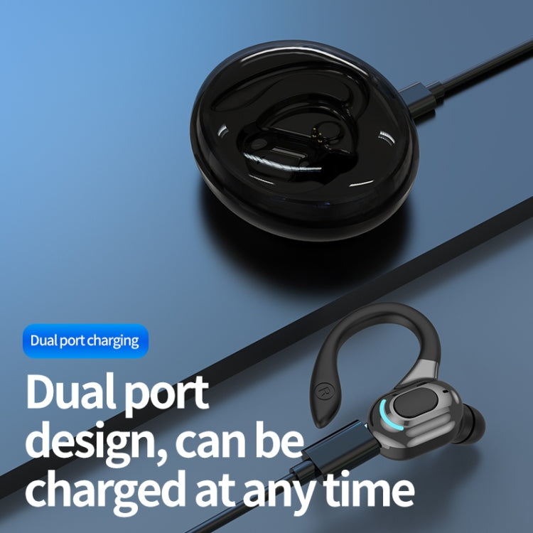 F8 Hanging Ear Stereo Wireless Bluetooth Earphones With Charging Bin(Black Single Ear) - Bluetooth Earphone by PMC TechLife | Online Shopping South Africa | PMC TechLife
