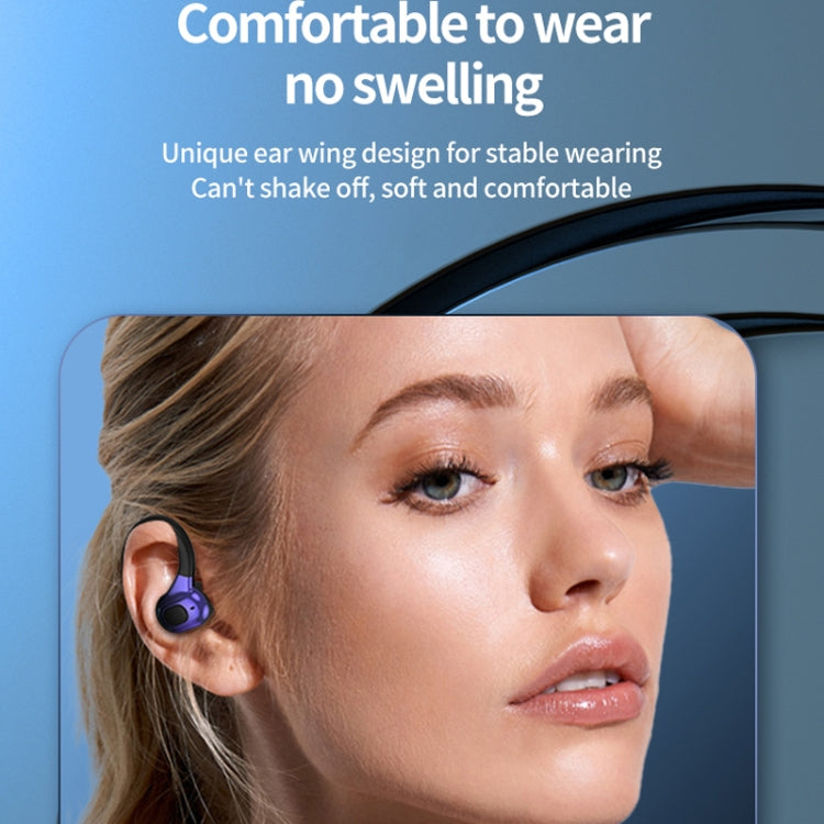 F8 Hanging Ear Stereo Wireless Bluetooth Earphones With Charging Bin(Blue Single Ear) - Bluetooth Earphone by PMC TechLife | Online Shopping South Africa | PMC TechLife