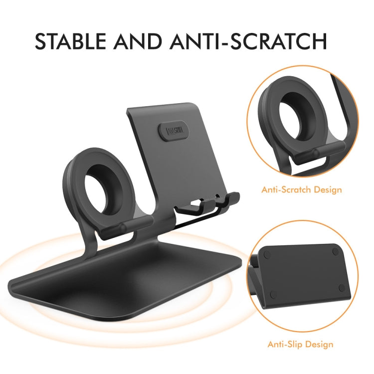 AhaStyle ST04 Aluminum Alloy Charging Base, For 4-8 inch Smart Phone&Apple Watch Series(Black) - Desktop Holder by AhaStyle | Online Shopping South Africa | PMC TechLife