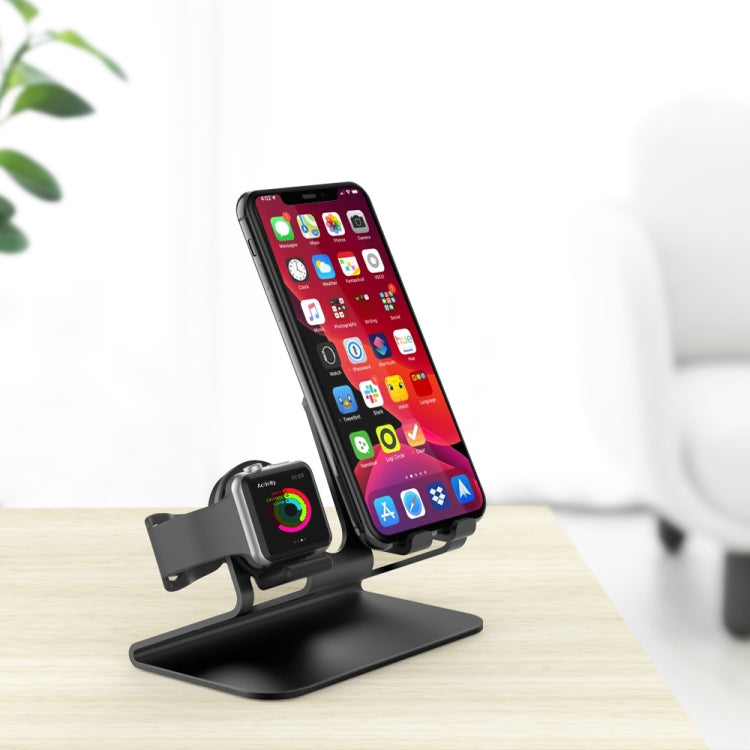 AhaStyle ST04 Aluminum Alloy Charging Base, For 4-8 inch Smart Phone&Apple Watch Series(Silver) - Desktop Holder by AhaStyle | Online Shopping South Africa | PMC Jewellery