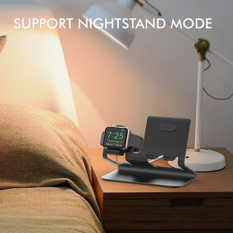 AhaStyle ST04 Aluminum Alloy Charging Base, For 4-8 inch Smart Phone&Apple Watch Series(Black) - Desktop Holder by AhaStyle | Online Shopping South Africa | PMC TechLife