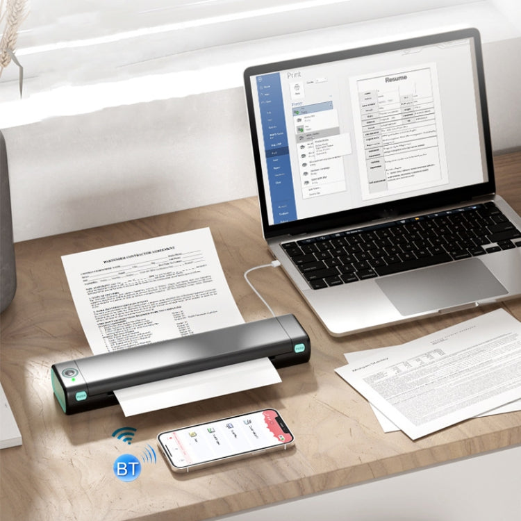 M08F Bluetooth Wireless Handheld Portable Thermal Printer(Black Green Letter Version) - Printer by PMC TechLife | Online Shopping South Africa | PMC TechLife