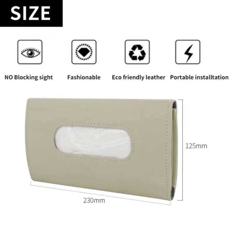 Car Sun Visor Tissue Holder Leather Hanging Storage Box(Black) - Tissue Boxes by PMC TechLife | Online Shopping South Africa | PMC TechLife