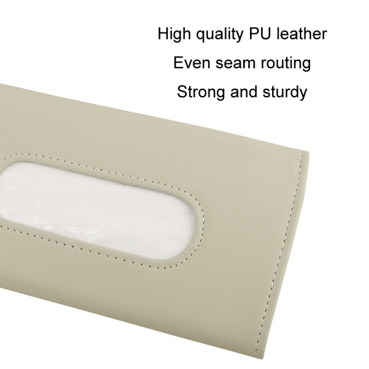 Car Sun Visor Tissue Holder Leather Hanging Storage Box(Black) - Tissue Boxes by PMC TechLife | Online Shopping South Africa | PMC TechLife
