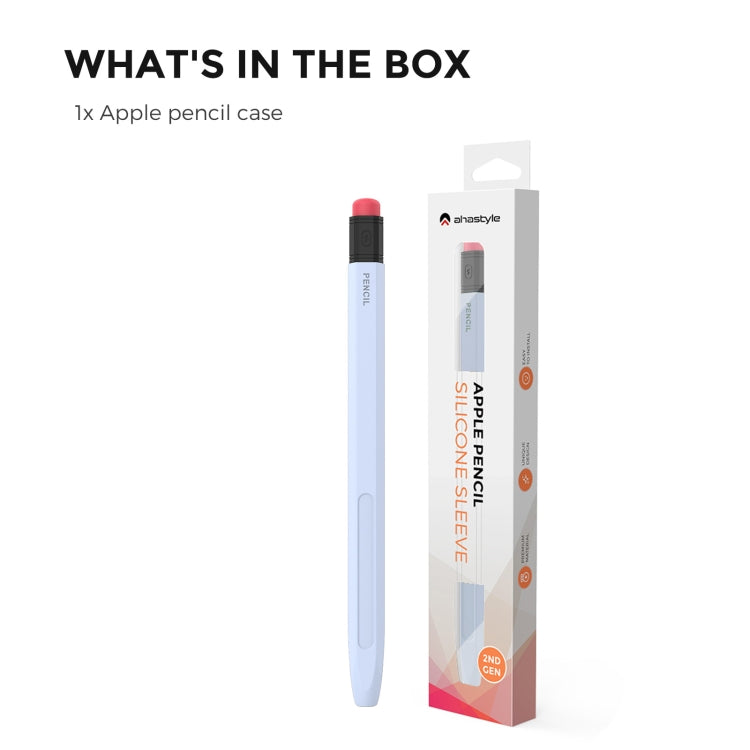 For Apple Pencil 2 AhaStyle PT180-2 Silicone Protective Case Anti-Slip And Anti-Drop Capacitive Pen Case(Sky Blue) - free shipping - PMC TechLife - Order now!