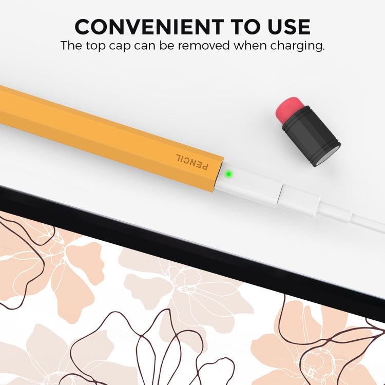 For Apple Pencil 1 AhaStyle PT180-2 Silicone Protective Case Anti-Slip And Anti-Drop Capacitive Pen Case(Yellow) - free shipping - PMC TechLife - Order now!