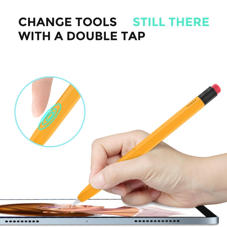 For Apple Pencil 1 AhaStyle PT180-2 Silicone Protective Case Anti-Slip And Anti-Drop Capacitive Pen Case(Yellow) - free shipping - PMC TechLife - Order now!