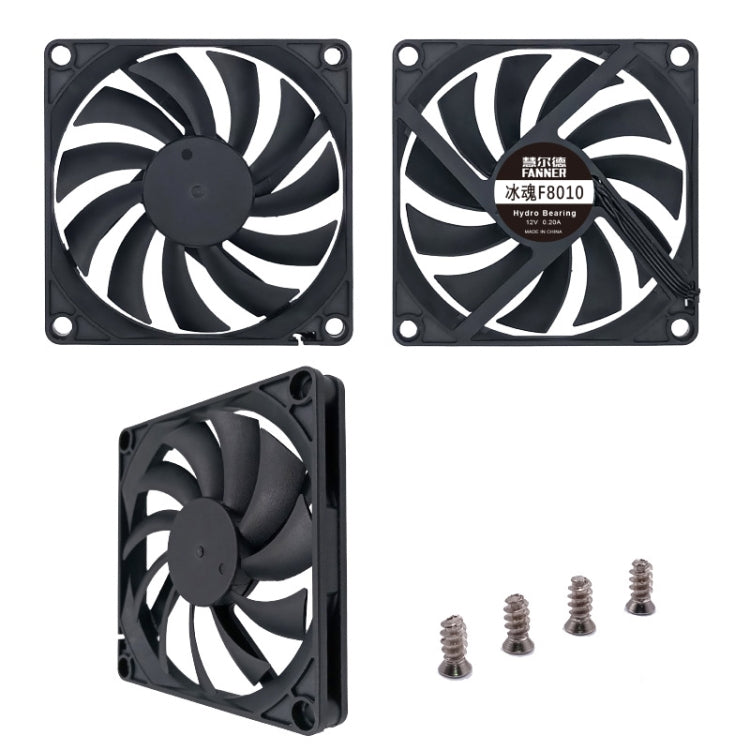 FANNER Ice Soul F8010 Ultra Thin 4pin PWM Intelligent Speed Adjustment Chassis Fan - Fan Cooling by PMC TechLife | Online Shopping South Africa | PMC TechLife