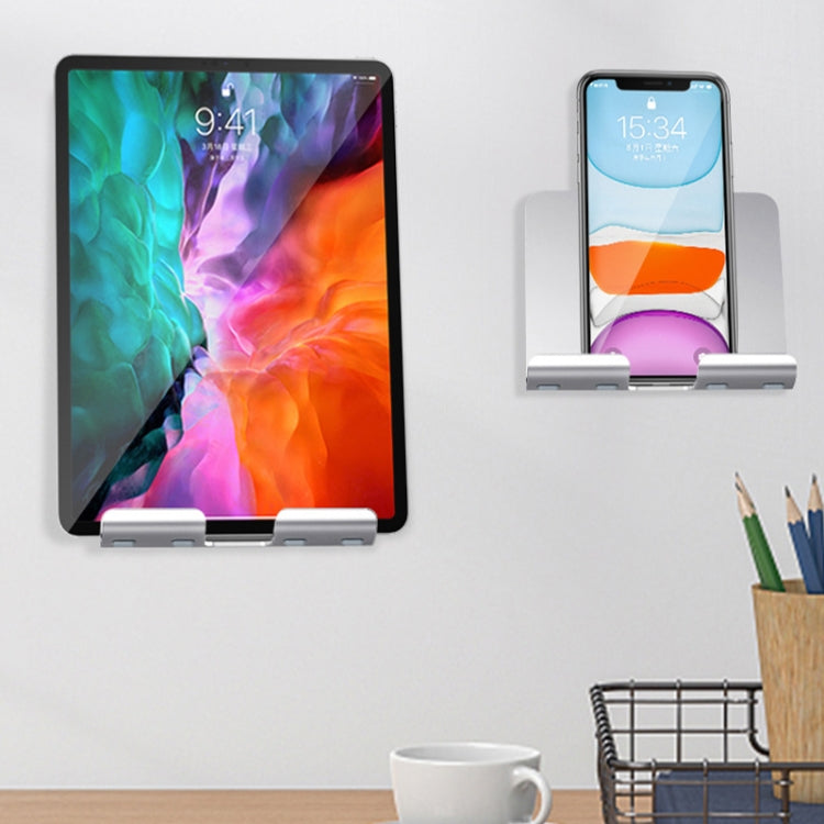 B87 Punch-free Tablet PC Aluminum Alloy Bracket Bathroom Kitchen Adhesive Wall Phone Holder(Silver Gray) - Hand-Sticking Bracket by PMC TechLife | Online Shopping South Africa | PMC TechLife
