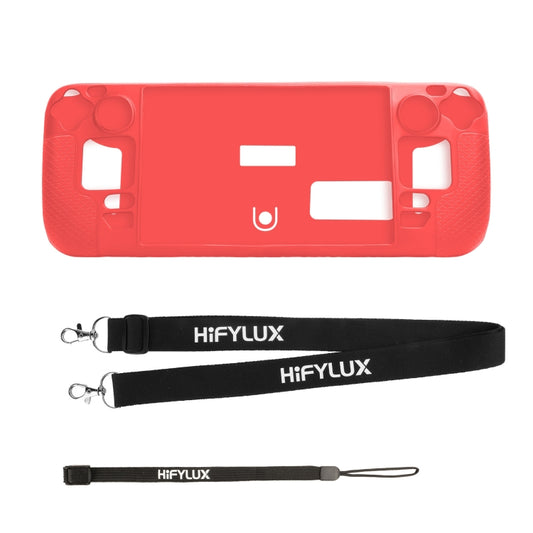 For Steam Deck Hifylux ST-PF14 Game Console Silicone Case Anti-scratch Non-slip Handheld Case Lanyard(Red) - Accessories by PMC Jewellery | Online Shopping South Africa | PMC Jewellery