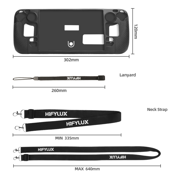 For Steam Deck Hifylux ST-PF14 Game Console Silicone Case Anti-scratch Non-slip Handheld Case Lanyard(Blue) - Accessories by PMC TechLife | Online Shopping South Africa | PMC TechLife