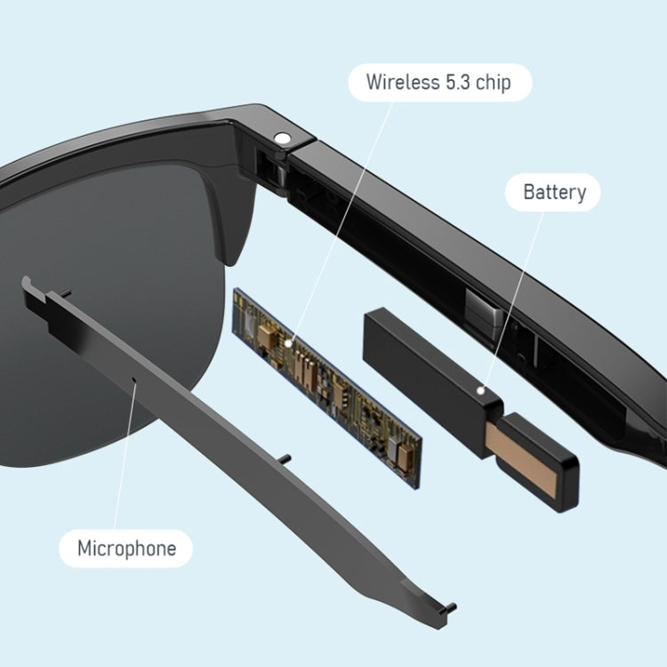 F08 Men Style Bluetooth 5.3 Smart Sunglasses Wireless Headset Anti-Strong Light Anti-Polarized Sunglasses - Bluetooth Earphone by PMC Jewellery | Online Shopping South Africa | PMC Jewellery