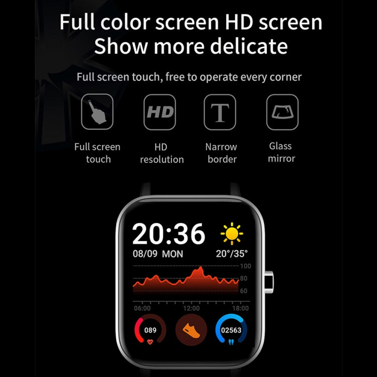 H10 1.69 inch Screen Bluetooth Call Smart Watch, Support Heart Rate/Blood Pressure/Sleep Monitoring, Color: Black - Smart Wear by PMC TechLife | Online Shopping South Africa | PMC TechLife