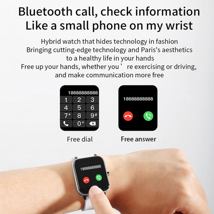 H10 1.69 inch Screen Bluetooth Call Smart Watch, Support Heart Rate/Blood Pressure/Sleep Monitoring, Color: Yellow - Smart Wear by PMC TechLife | Online Shopping South Africa | PMC TechLife