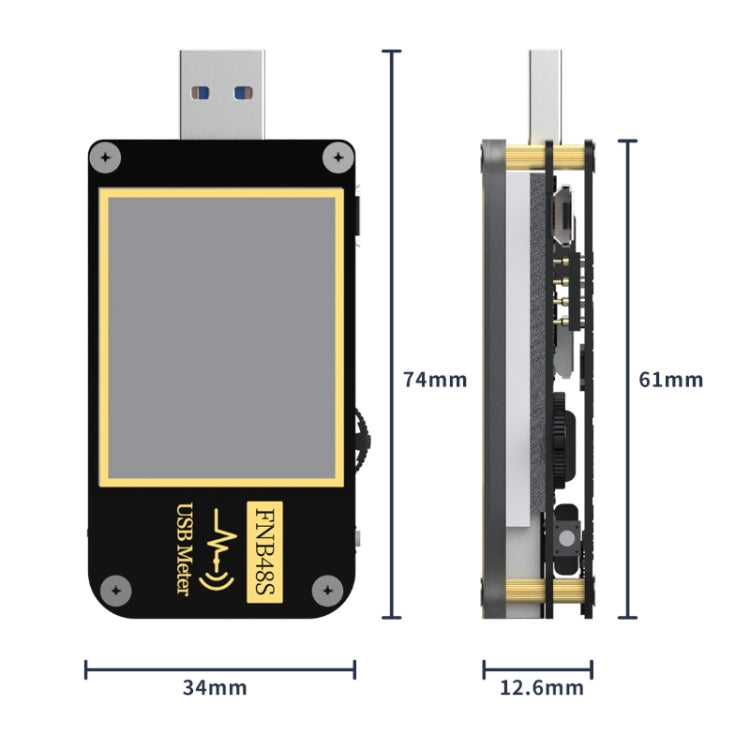 FNIRSI FNB48S USB Voltage Ammeter Multifunctional Fast Charge Tester, Specification: Bluetooth - free shipping - PMC TechLife - Order now!