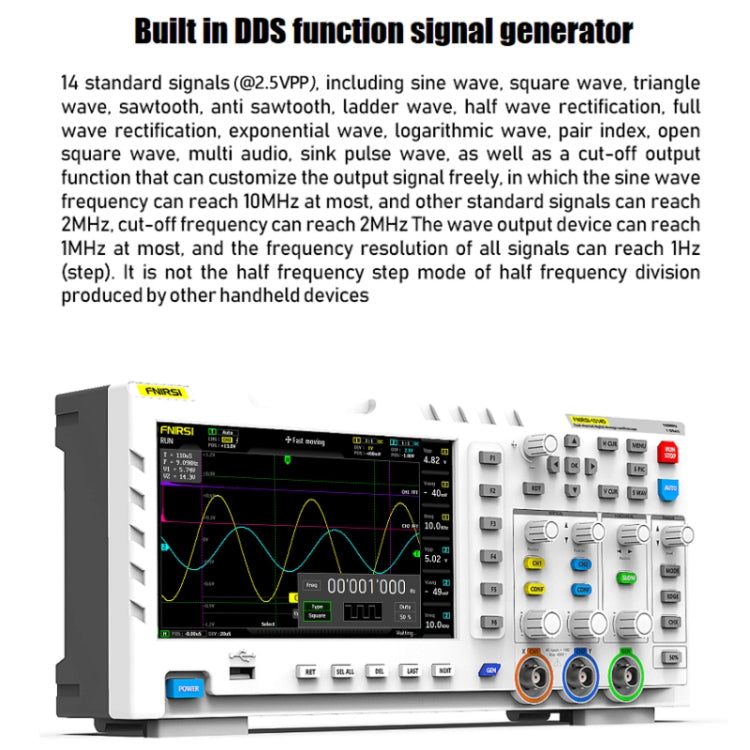 FNIRSI 1014D +P4100 Probe 2 in 1 Dual-channel 100M Bandwidth Digital Oscilloscope 1GS Sampling Signal Generator, US Plug - free shipping - PMC TechLife - Order now!