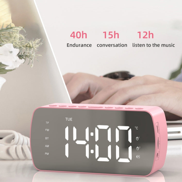 Q5 Outdoor Portable Card Bluetooth Speaker Small Clock Radio, Color: Pink 1400mAh - Mini Speaker by PMC Jewellery | Online Shopping South Africa | PMC Jewellery