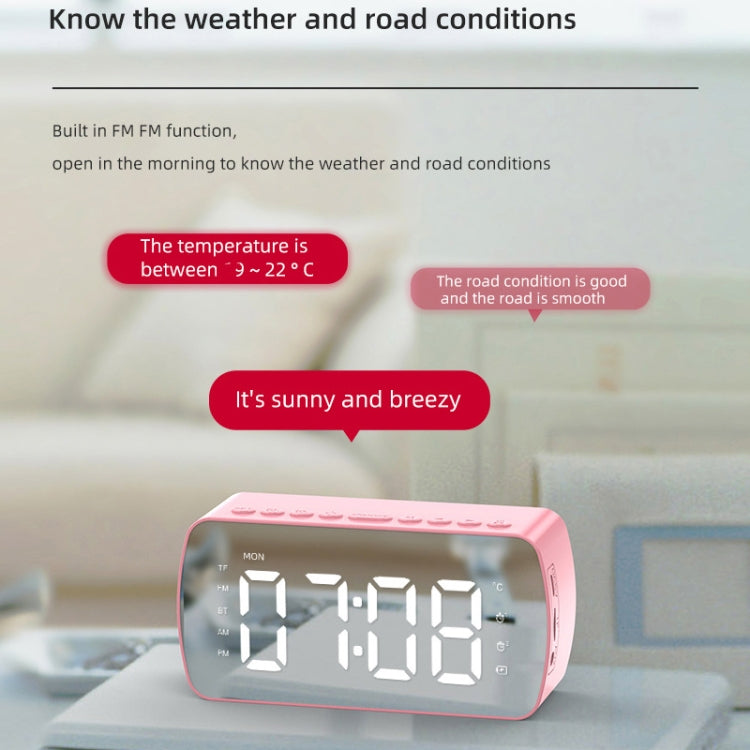 Q5 Outdoor Portable Card Bluetooth Speaker Small Clock Radio, Color: Pink 2800mAh - Mini Speaker by PMC Jewellery | Online Shopping South Africa | PMC Jewellery