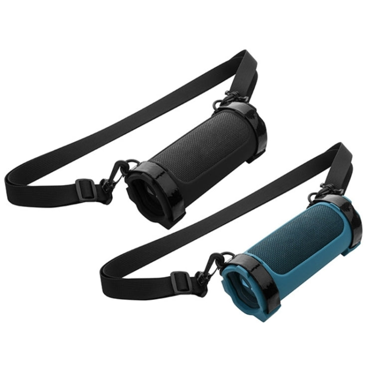For JBL Flip 6 Speaker Bag Travel Carrying Silicone Case With Shoulder Strap(Black) - Protective Case by PMC TechLife | Online Shopping South Africa | PMC TechLife